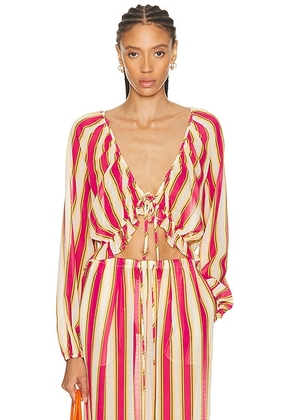 Solid & Striped The Seraphina Top in South Beach Stripe - Pink, Cream. Size L (also in M, S, XS).