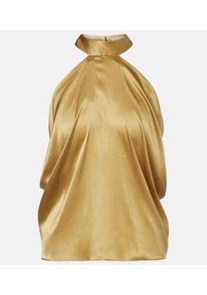 Nina Ricci Open-back silk-blend satin top
