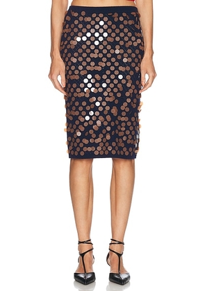 Zankov Matteo Skirt in Navy & Chocolate - Navy. Size M (also in ).