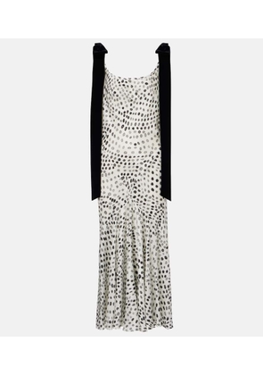 Nina Ricci Polka-dot satin midi dress