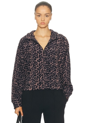 YEAR OF OURS Lucia Half Zip in Leopard - Brown. Size XS (also in ).