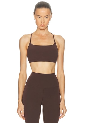 YEAR OF OURS Studio Racer Bralette in Dark Oak - Chocolate. Size XS (also in ).