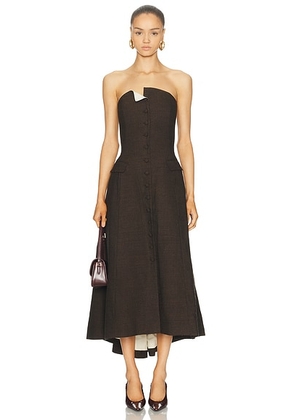 Willy Chavarria Bustier Dress in Chocolate - Chocolate. Size M (also in ).