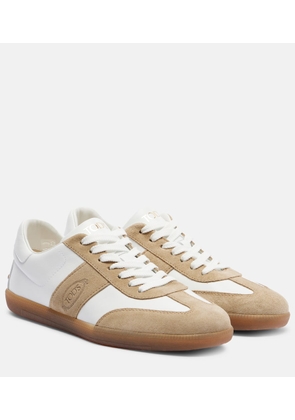 Tod's Suede-trimmed leather sneakers