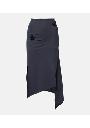 Coperni Floral-applique jersey midi skirt