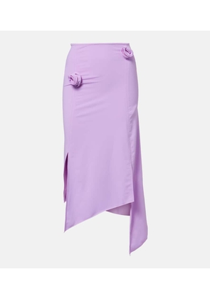 Coperni Floral-applique jersey midi skirt