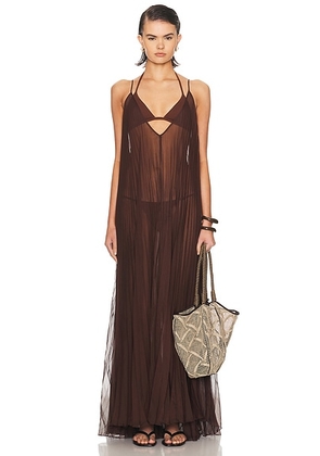 Shani Shemer Uma Maxi Dress in Espresso - Chocolate. Size S (also in XS).