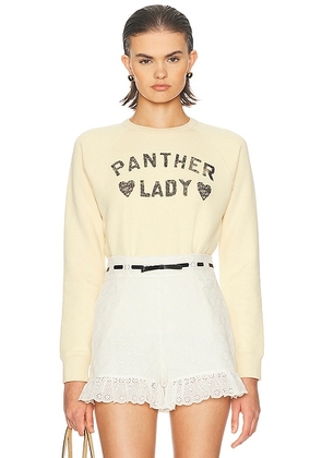 Valentino Panther Lady Sweatshirt in Betulla & Nero - Cream. Size L (also in S, M).