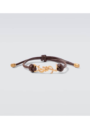 Saint Laurent Cassandre leather bracelet