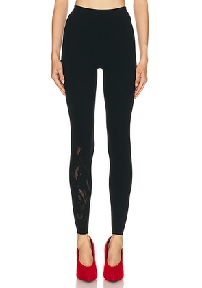 Wolford Rose Net Legging in Black - Black. Size S (also in ).