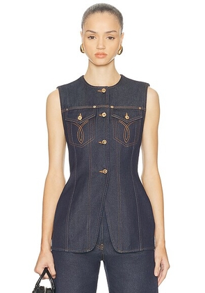 VERSACE Denim Vest in Blue Black - Blue. Size 40 (also in 42).