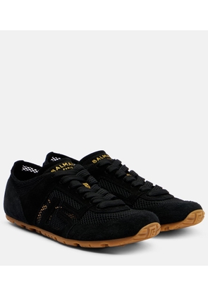Balmain Runner suede-trimmed sneakers