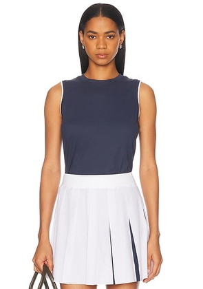 Varley Arton Performance Tank Top in Blue Nights & White - Navy. Size L (also in ).