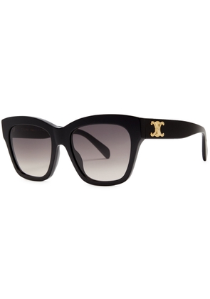 Celine - Oversized Square-frame Sunglasses Black, Graduated Lenses, Designer Plaque at Temples, 100% UV Protection