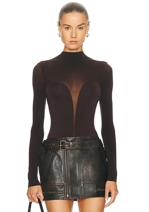 Wolford Bustier Bodysuit in Dark Wood - Brown. Size L (also in ).