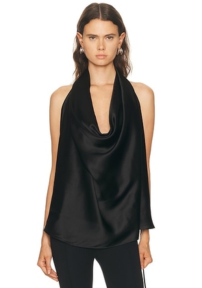 WARDROBE.NYC Satin Halter Blouse in Black - Black. Size L (also in M, S).