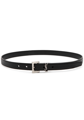 Saint Laurent Logo Leather Belt - Black - 85 (UK12/ M)