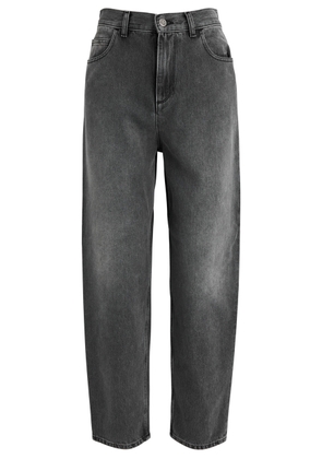 Moncler Faded Cropped Straight-leg Jeans - Grey - 44 (UK12 / M)