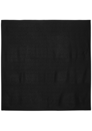 Saint Laurent Logo-jacquard Silk Scarf - Black - One Size