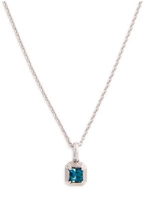 Tateossian Evil Eye Embellished Rhodium-plated Necklace - Blue - One Size