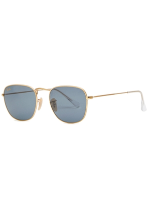 Ray-ban - Frank Legend Oval-frame Sunglasses, Blue, Men Sunglasses Designer, Metal, 100% UV Protection