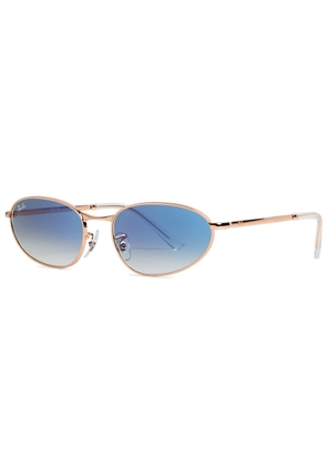 Ray-ban Oval-frame Sunglasses - Gold Rose - One Size
