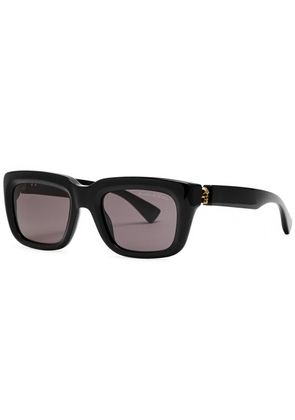 Alexander Mcqueen Rectangle-frame Sunglasses - Black Grey - One Size