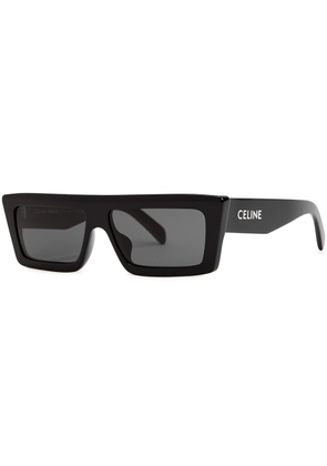 Celine - D-frame Sunglasses Black, Dark Grey Lenses, Designer-stamped Arms, 100% UV Protection
