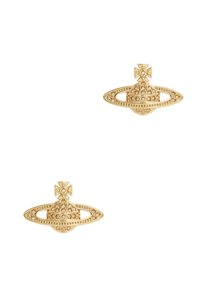 Vivienne Westwood Mini Bas Relief Orb Stud Earrings, Earrings, Gold - One Size