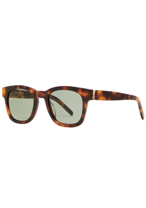 Saint Laurent Wayfarer-style Women's Designer Sunglasses - Brown - Brown Havana - One Size