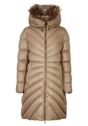 Moncler Chandre Shearling-trimmed Quilted Shell Coat - Beige - 4
