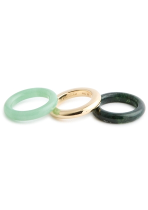 BY Pariah Stone Trilogy Stack Rings - set of Three - Gold - 55 (55cm / S)