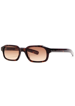 Flatlist Eyewear Hanky Rectangle-frame Sunglasses - Brown Dark - One Size