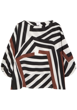Max Mara Beachwear Camino Abstract-print Silk Blouse - Black - S/M (UK10-12 / M)