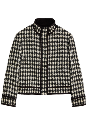 Alice + Olivia Corwin Checked Tweed Jacket - Black And White - M (UK12 / M)