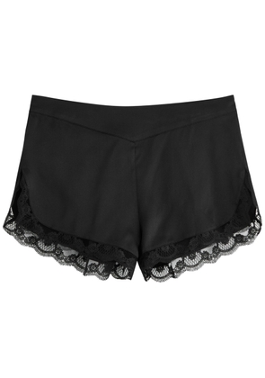Simone PÉRÈLE Love Me Lace-trim Silk-satin Pyjama Shorts - Black - L (UK14 / L)