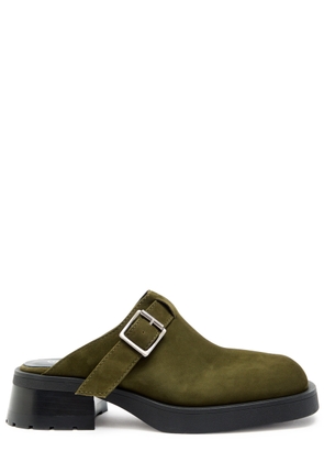 Miista Aroa Platform Suede Mules - Khaki - 40 (IT40/ UK7)