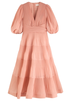 Zimmermann Plissé Organza Midi Dress - Pink Light - 1 (UK 10 / S)