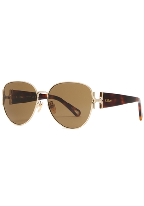 Chloe Round-frame Sunglasses - Brown Havana - One Size