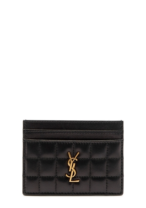 Saint Laurent Quilted Leather Card Holder - Black - One Size