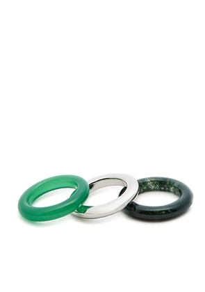 BY Pariah Stone Trilogy Stack Rings - set of Three - Green - 53 (UK N / US 6.75)