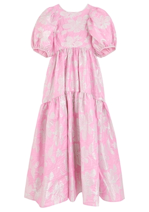Sister Jane Ives Floral-jacquard Cloqué Midi Dress - Light Pink - 8 (UK8 / S)