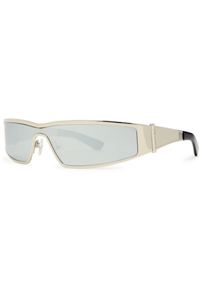 Alexander Mcqueen Y2K Mirrored Wraparound Mask Sunglasses - Silver - One Size