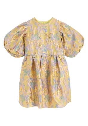 Sister Jane Meri Jacquard Metallic Cloqué Mini Dress - Yellow - 6 (UK6 / XS)