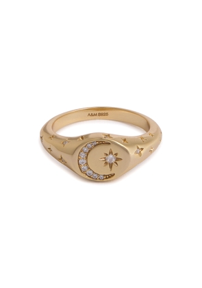 Astrid & Miyu Cosmic 18kt Gold-plated Signet Ring - L