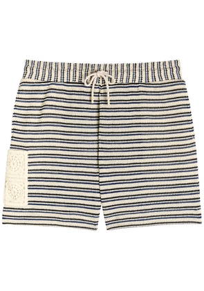 Che Matias Patterned-intarsia Knitted Shorts - Navy - S