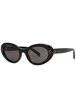 Celine - Oval-frame Sunglasses, Black, Celine Oval Sunglasses, 100% UV Protection - One Size