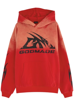 God Made Heritage Logo-print Hooded Cotton Sweatshirt - Red - L