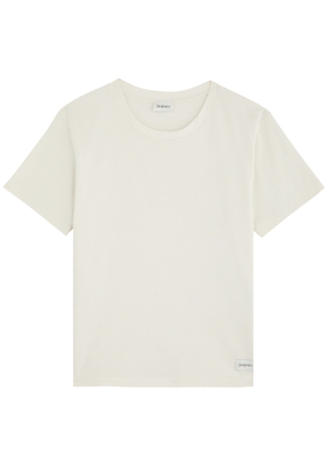 Saint Laurent Logo Cotton-blend T-shirt - Natural - M (UK12 / M)
