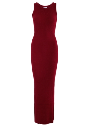 Aexae Stretch-knit Maxi Dress - Dark Red - L (UK14 / L)
